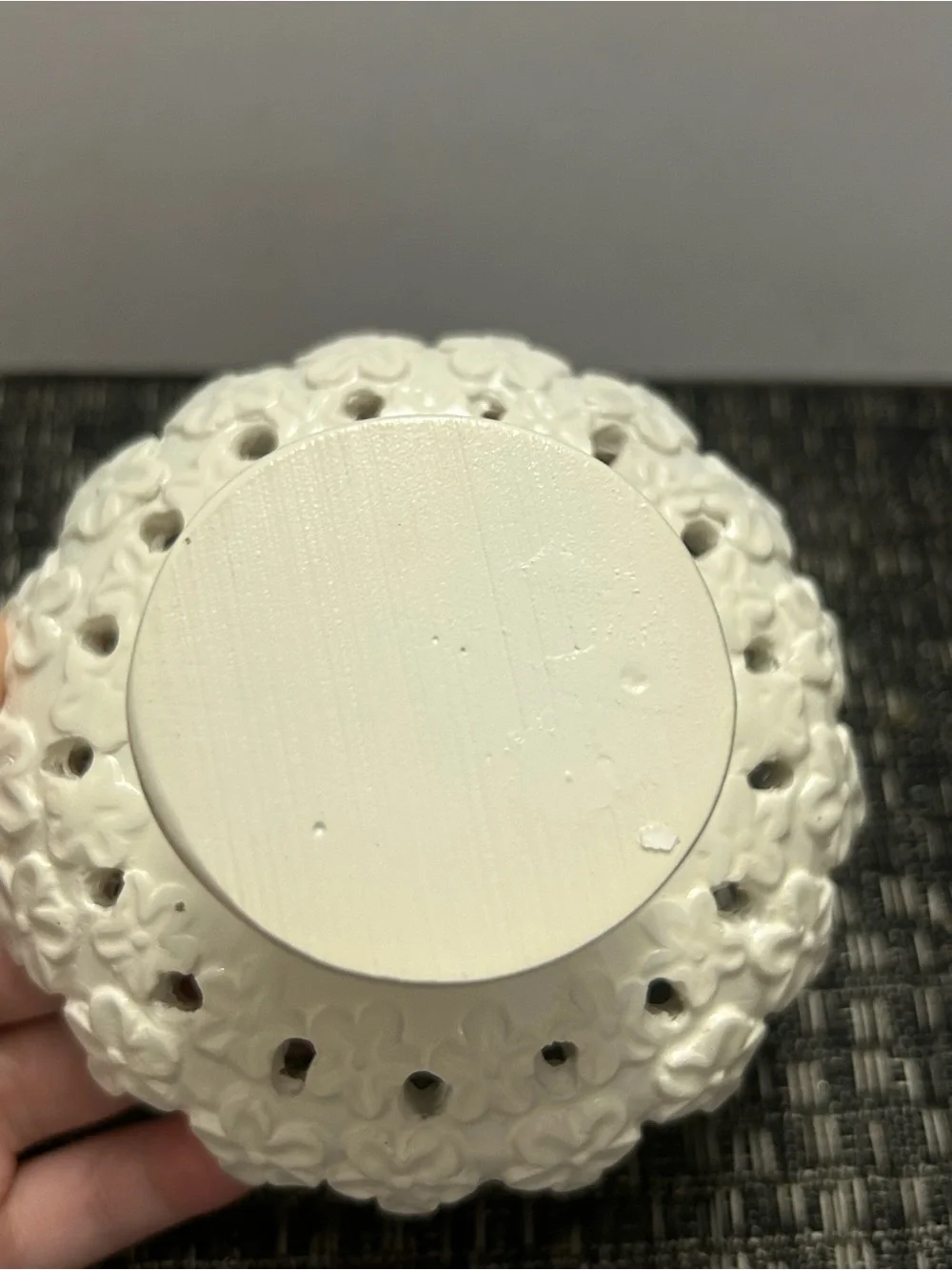 Floral Ring Holder Jewelry Tray Trinket Dish White Lace